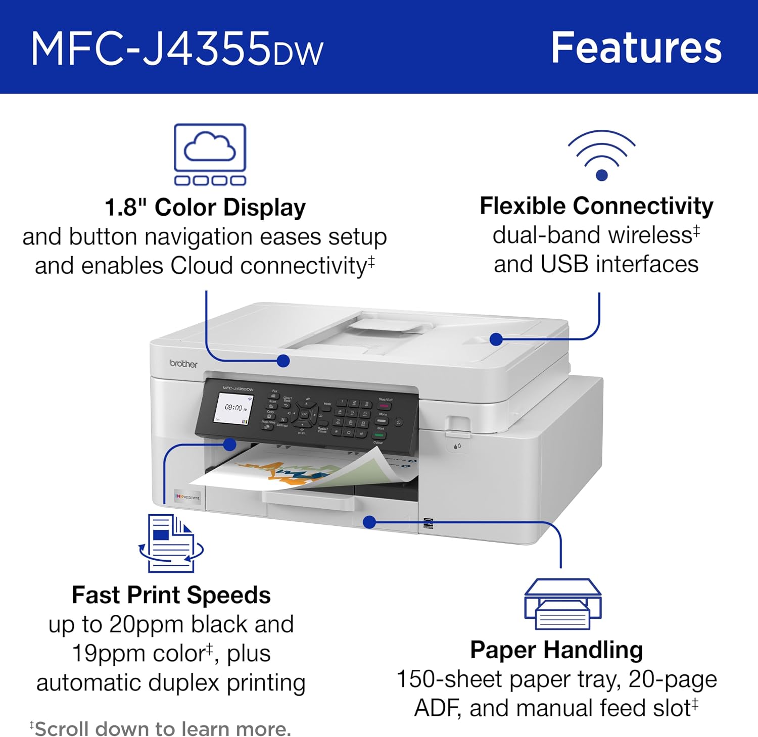 Detalle de Brother MFC-J4355DW 20 ppm Color Inkjet