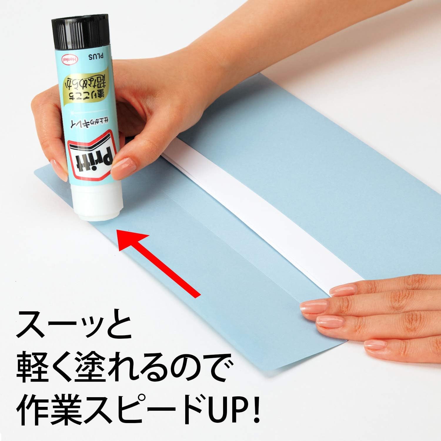 Detalle de PLUS 29-720×10 プリット スムーズプリット スティックのり ジャンボサイズ10本セット 水色