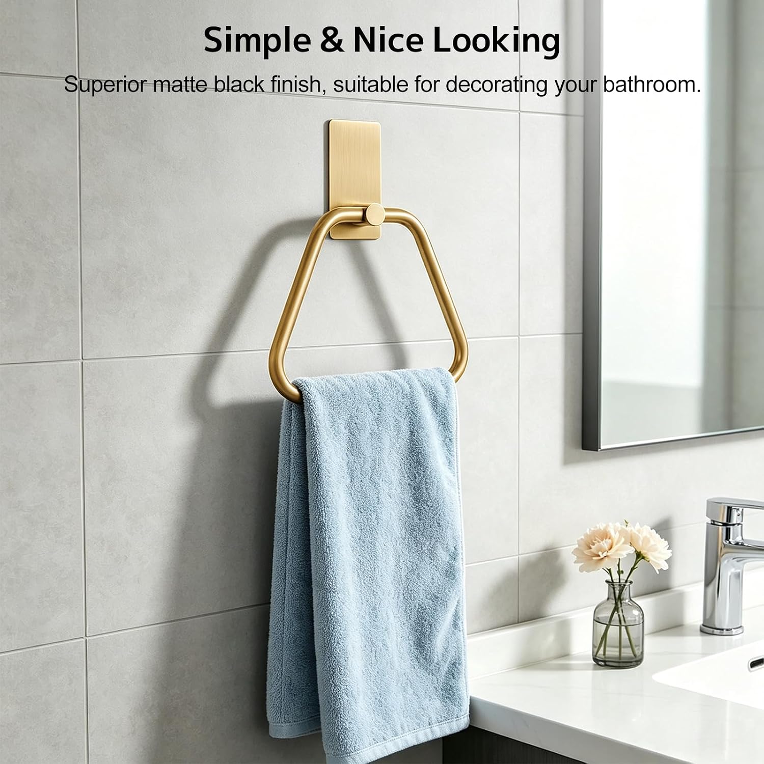 Detalle 2 de SetSail Adhesive Towel Ring, Stainless Steel