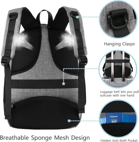 Detalle de MATEIN Sac à Dos pour Ordinateur Portable 15,6 Pouces – Fonctionnel et Antivol