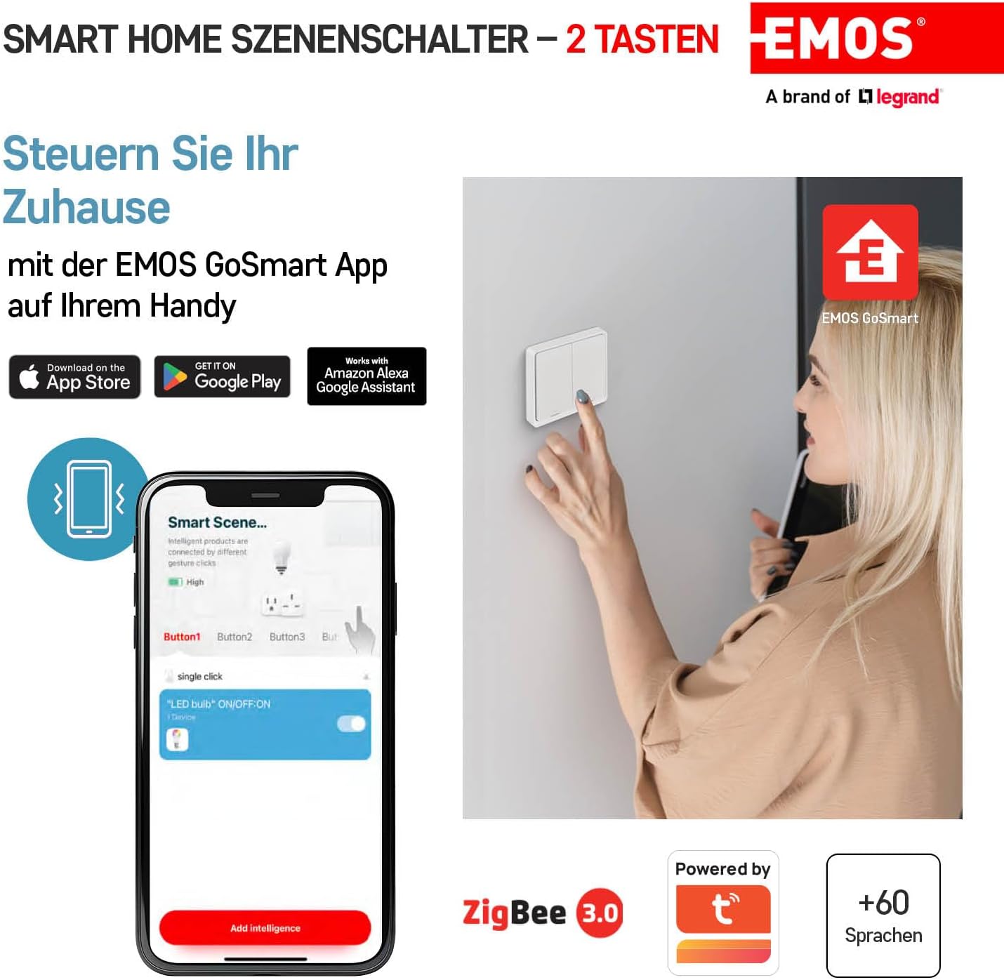 Detalle 2 de EMOS GoSmart Interrupteur de scène, 6 scènes ⚙