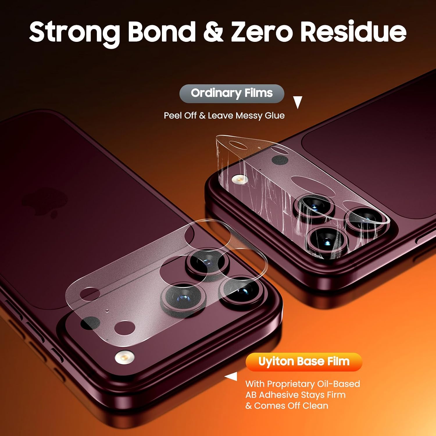 Detalle de Uyiton Camera Plateau Protector for iPhone 18 Pro, Matte PET, 3-Pack