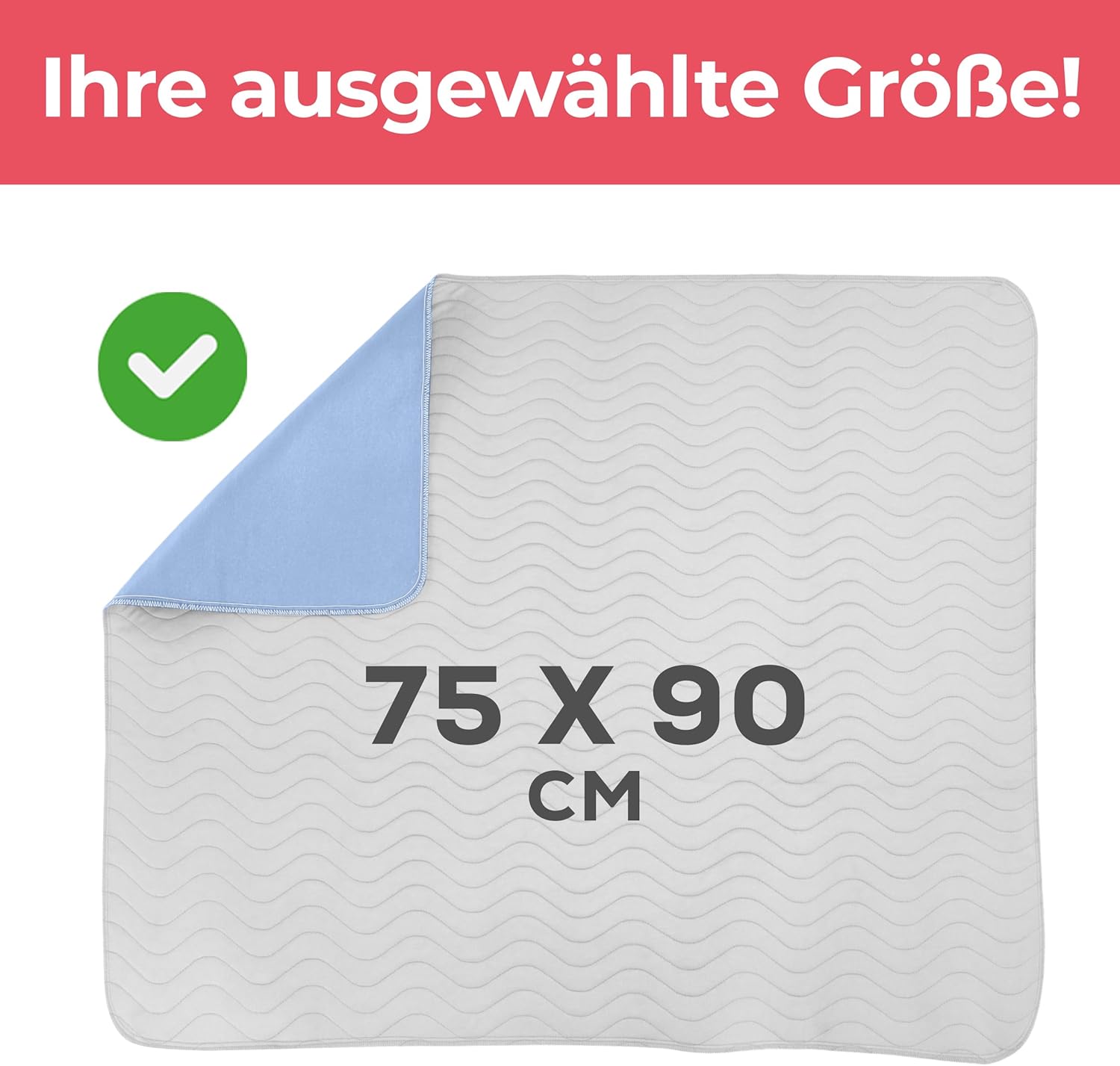 Thumbnail 2 de Utopia Bedding Bettunterlagen 75 x 90 cm (1er-Pack) Weiß/Blau – wasserdicht & waschbar als Matratzenschoner