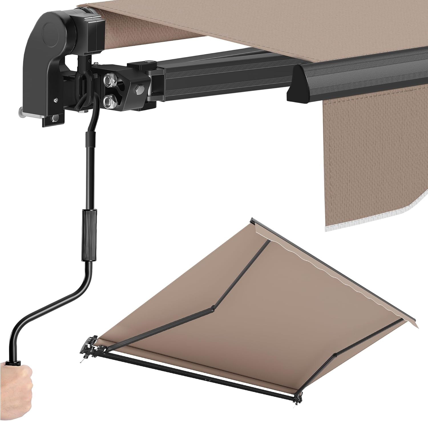 Thumbnail 6 de SONGMICS Gelenkarmmarkise GSA306GZ01 (300 x 250 cm) mit Handkurbel – UPF 50+ Sonnenschutz fürs Balkon-Setup