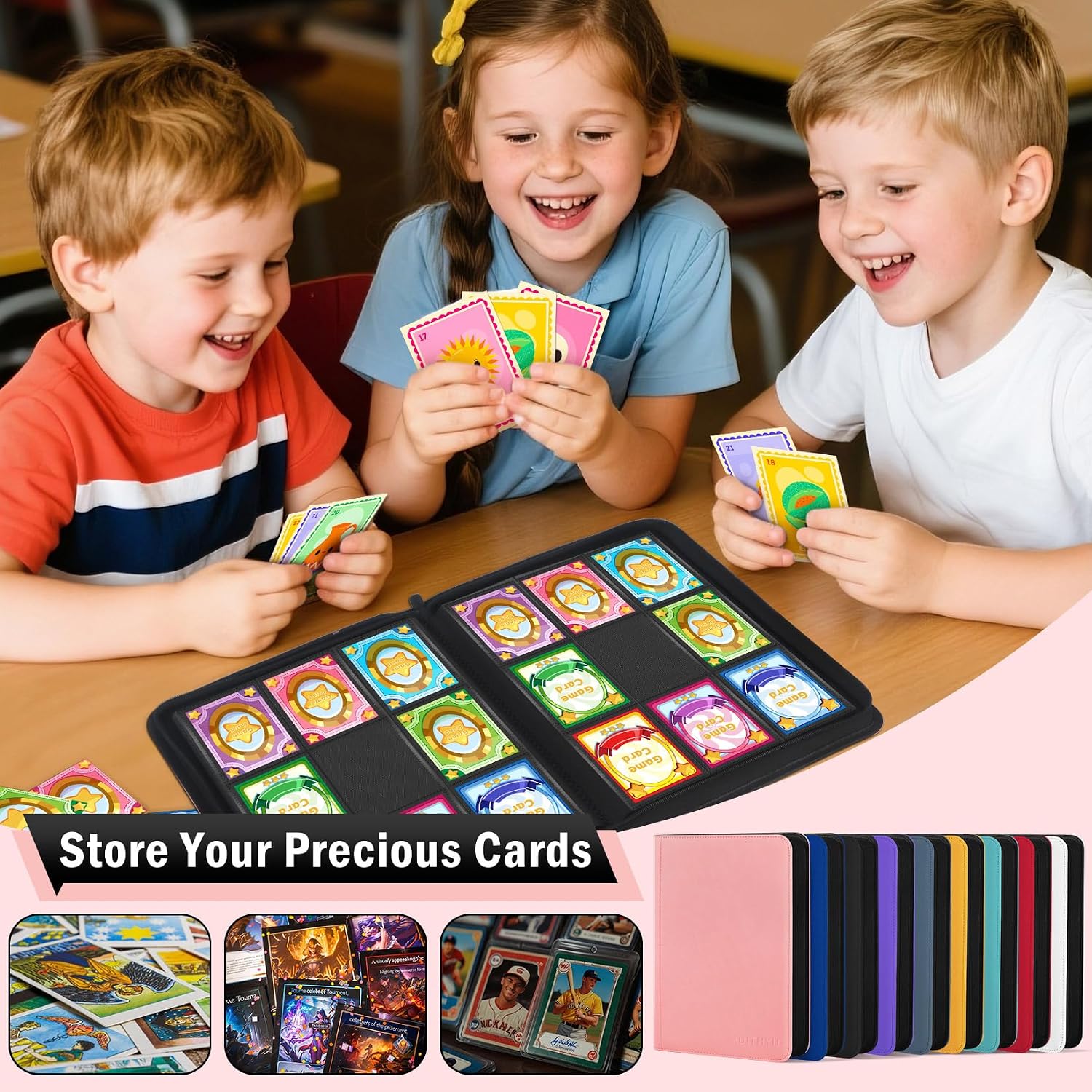 Thumbnail 6 de WITHYU Trading Card Binder, 9-Pocket Card Album – Holds 540 Cards (Pink)