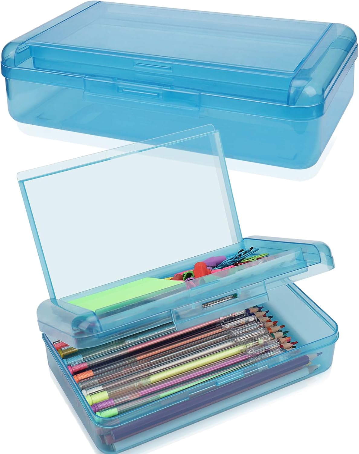 Detalle de Clear Crayon Box Double Layer Pencil Case 1️⃣ ✏