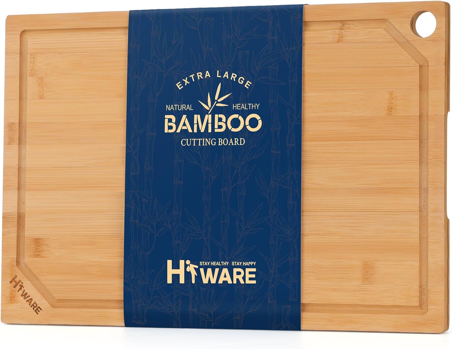 Detalle de Hiware Extra Large Bamboo Cutting Board 18" ๐ฝ