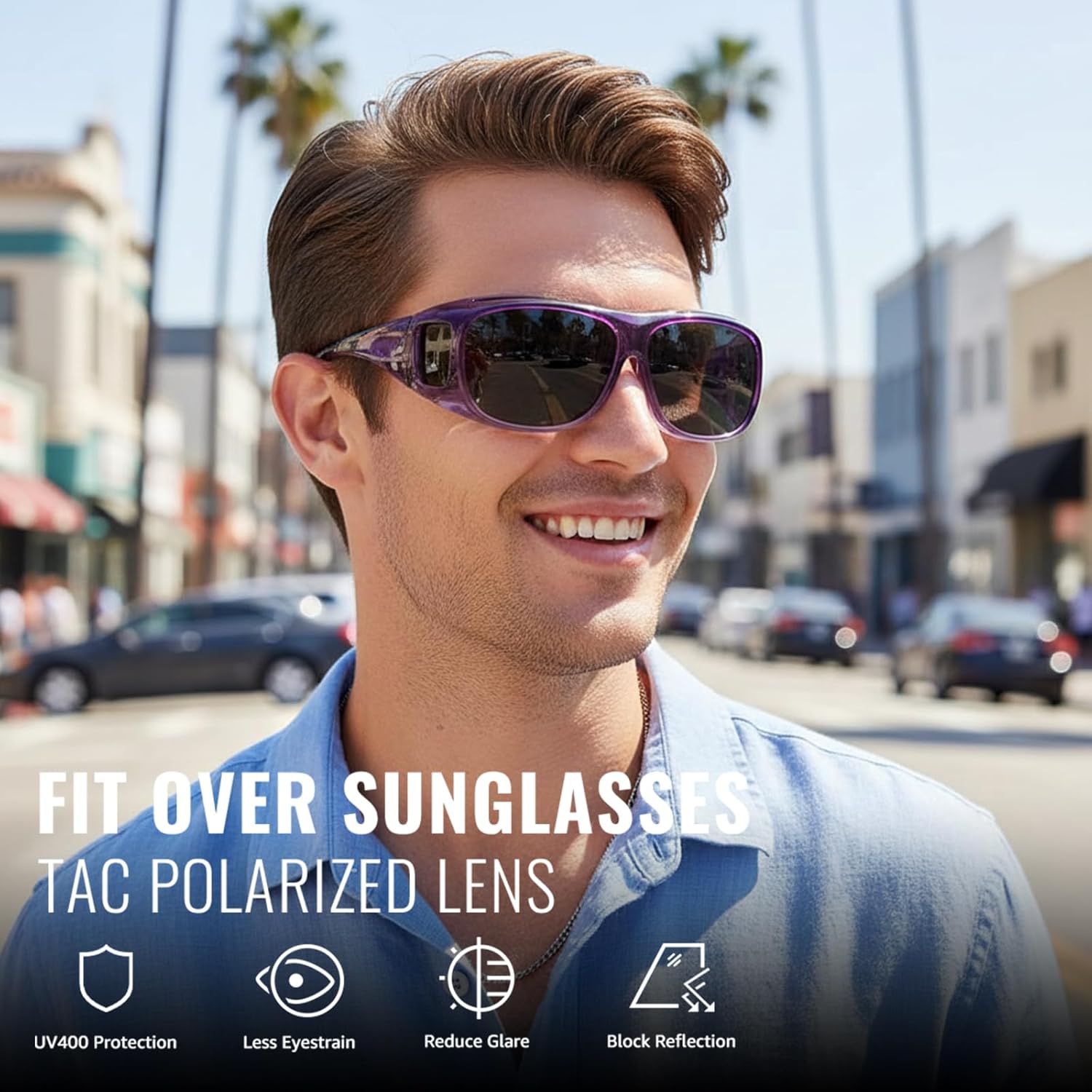 Thumbnail 2 de Myiaur over-glasses polarised wraparound sunglasses with UV400 protection