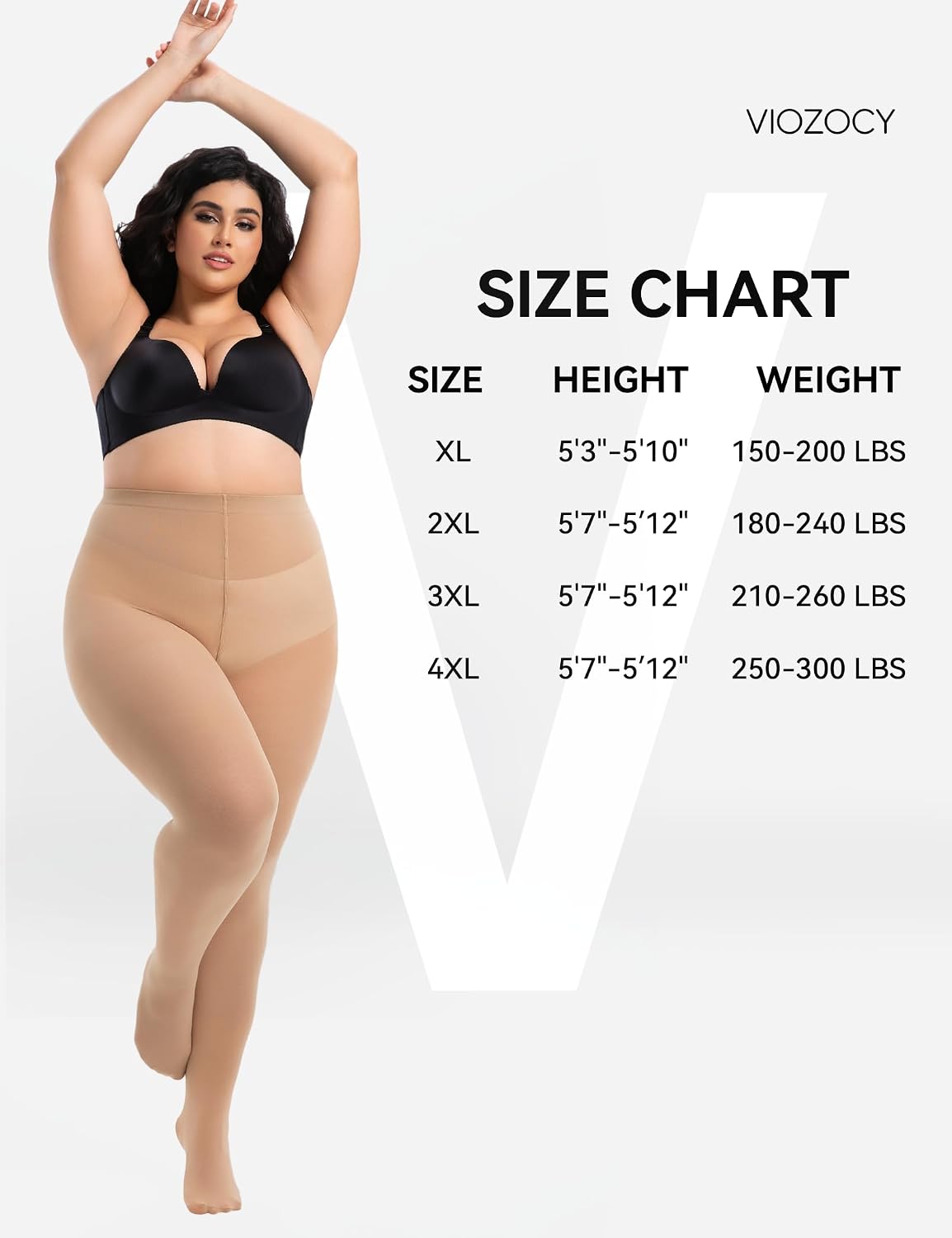 Thumbnail 6 de Viozocy Collant Donna Taglie Forti Vita Alta XL‑4XL