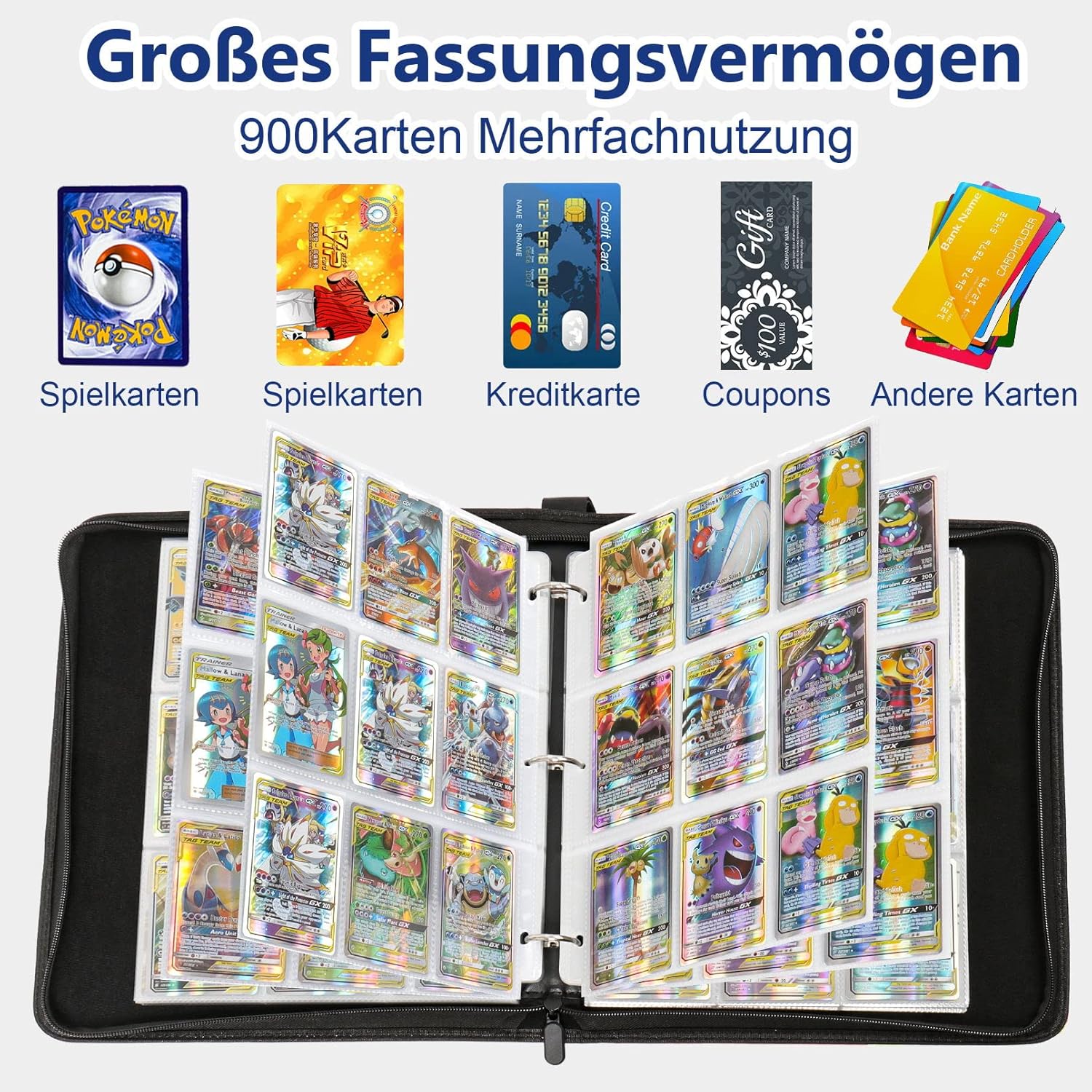 Thumbnail 4 de Herritozl Sammelalbum Pokemon Karten 50 Seiten
