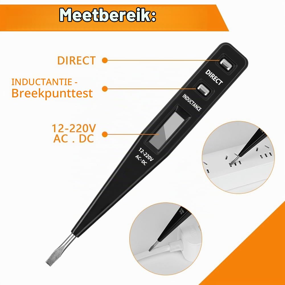 Detalle 2 de AUAUY E27-fitting met draad en klem, 4 stuks met spanningstester, zwart