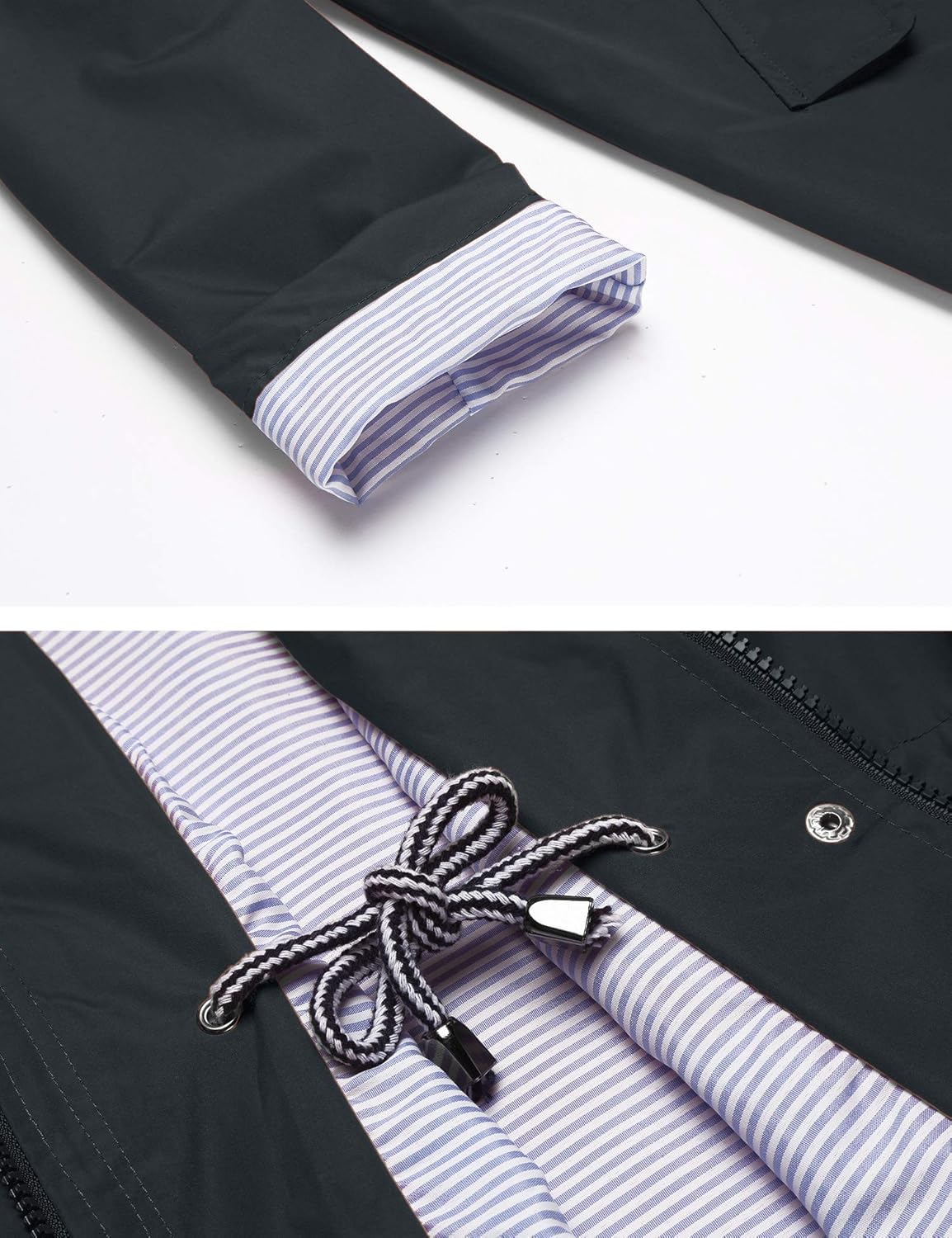Detalle de LOMON Raincoat Women Waterproof Long Hooded Trench Coat