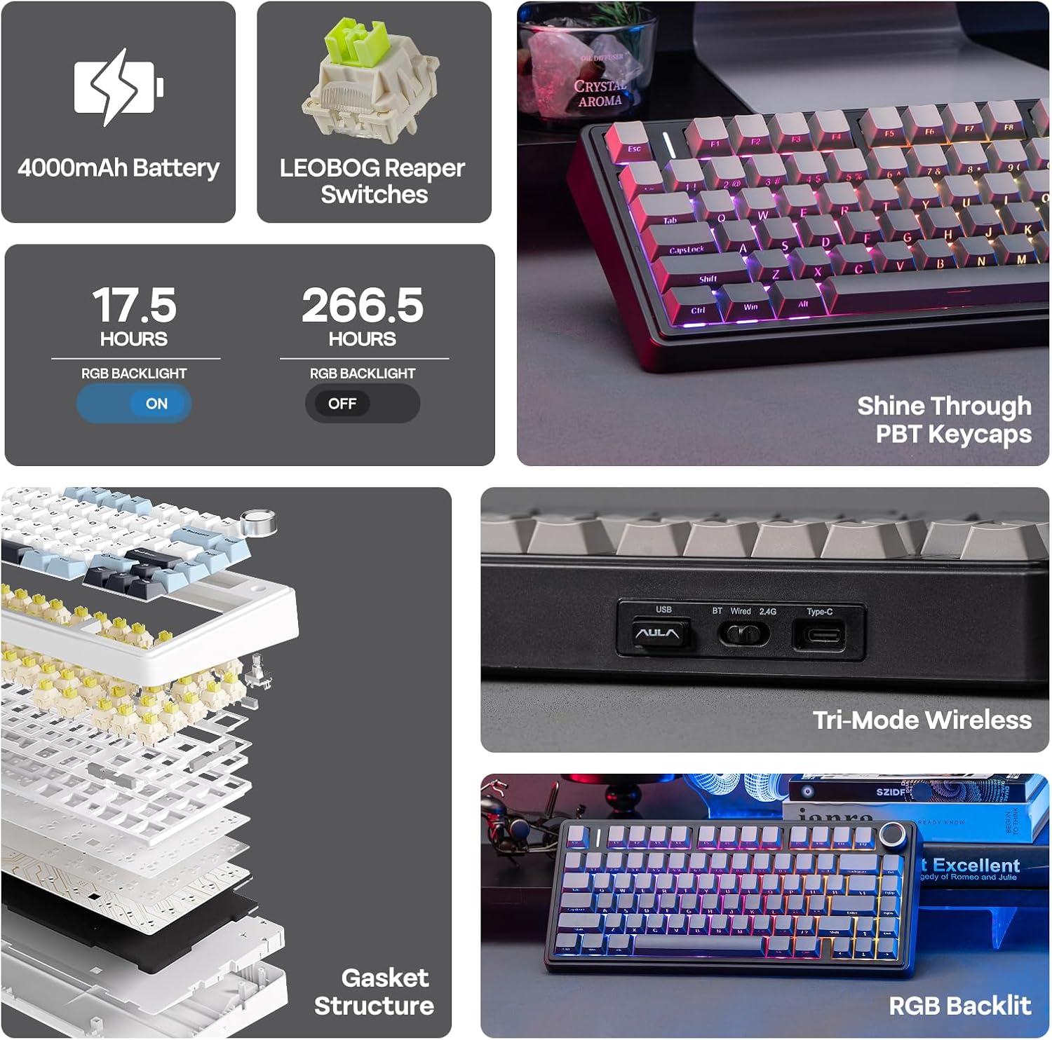 Thumbnail 2 de EPOMAKER AULA F75 Wireless Keyboard