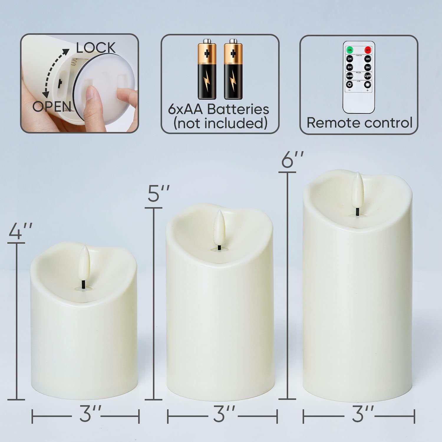 Thumbnail 5 de Homemory LED Kerzen Außen 3er Set IP55