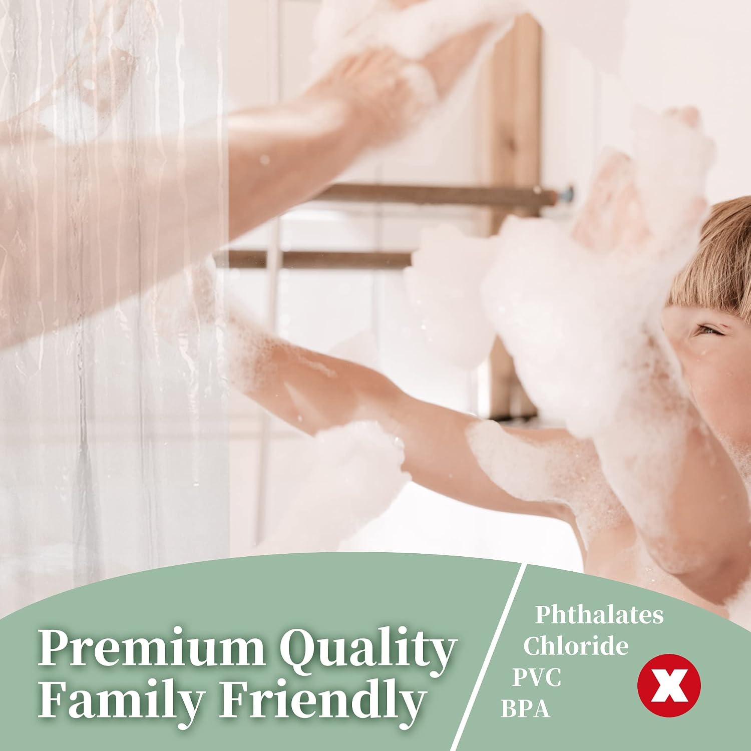 Detalle de Barossa Design Premium Shower Curtain Liner Standard Size, Clear