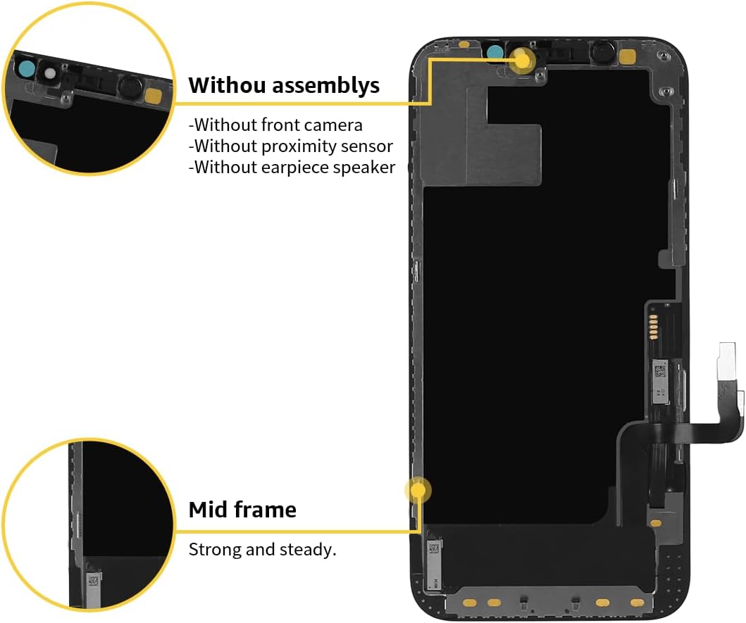 Detalle 2 de bokman iPhone 12/12 Pro LCD Screen Replacement Display Assembly (Model A2403, A2172, A2402, A2404)
