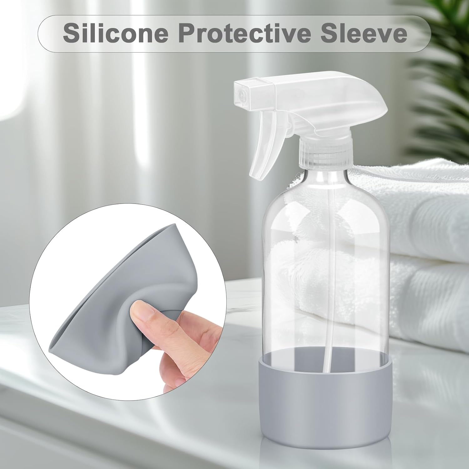Thumbnail 2 de Worldgsb Glass Spray Bottles 16 oz with Silicone Sleeve