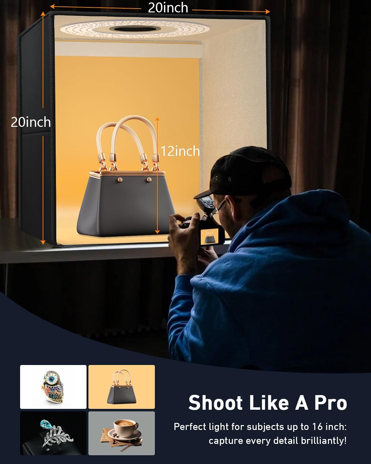 Detalle 2 de DUCLUS Light Box Photography 50cm 216 LEDs
