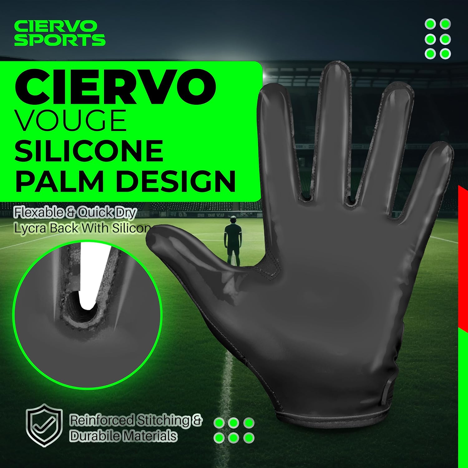 Detalle de CIERVO SPORTS Football Receiver Gloves