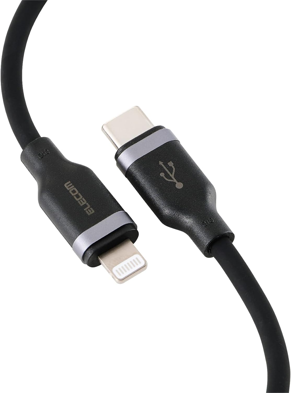 Detalle de エレコム MPA-CLECSS20BK USB-C - Lightningケーブル 2m・60W・シリコン素材・MFi認証