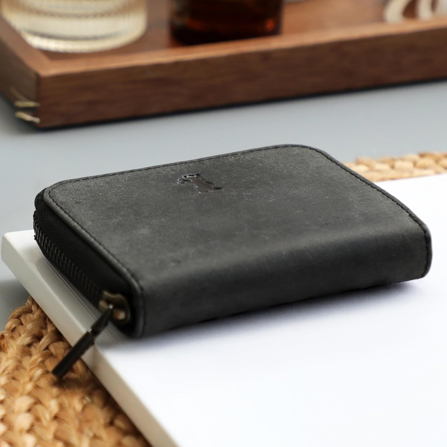 Detalle 2 de Berliner Bags Braga Petit Portefeuille en Cuir avec Protection RFID – Gris Foncé
