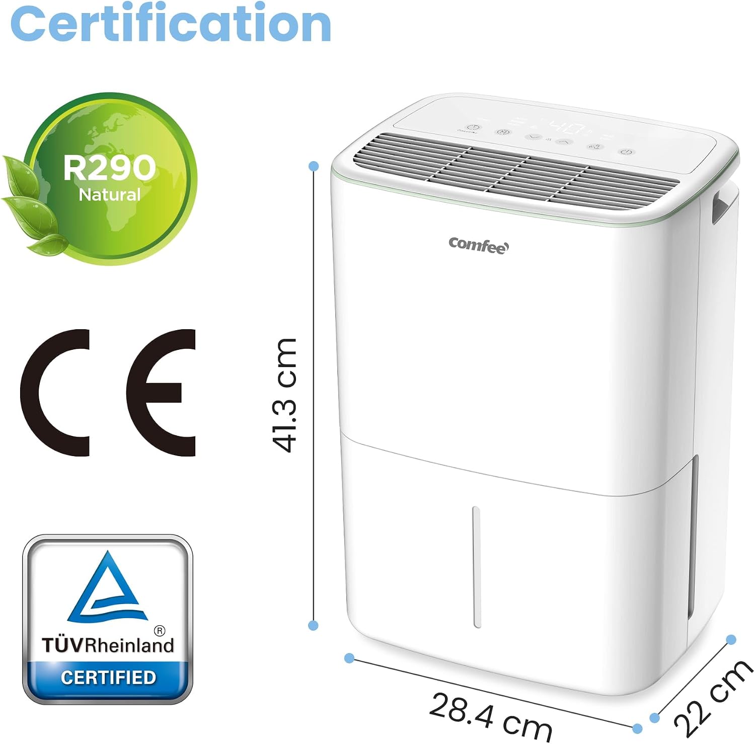Detalle de COMFEE' Déshumidificateur Compact Aqua Dry 12 – compact, efficace et silencieux