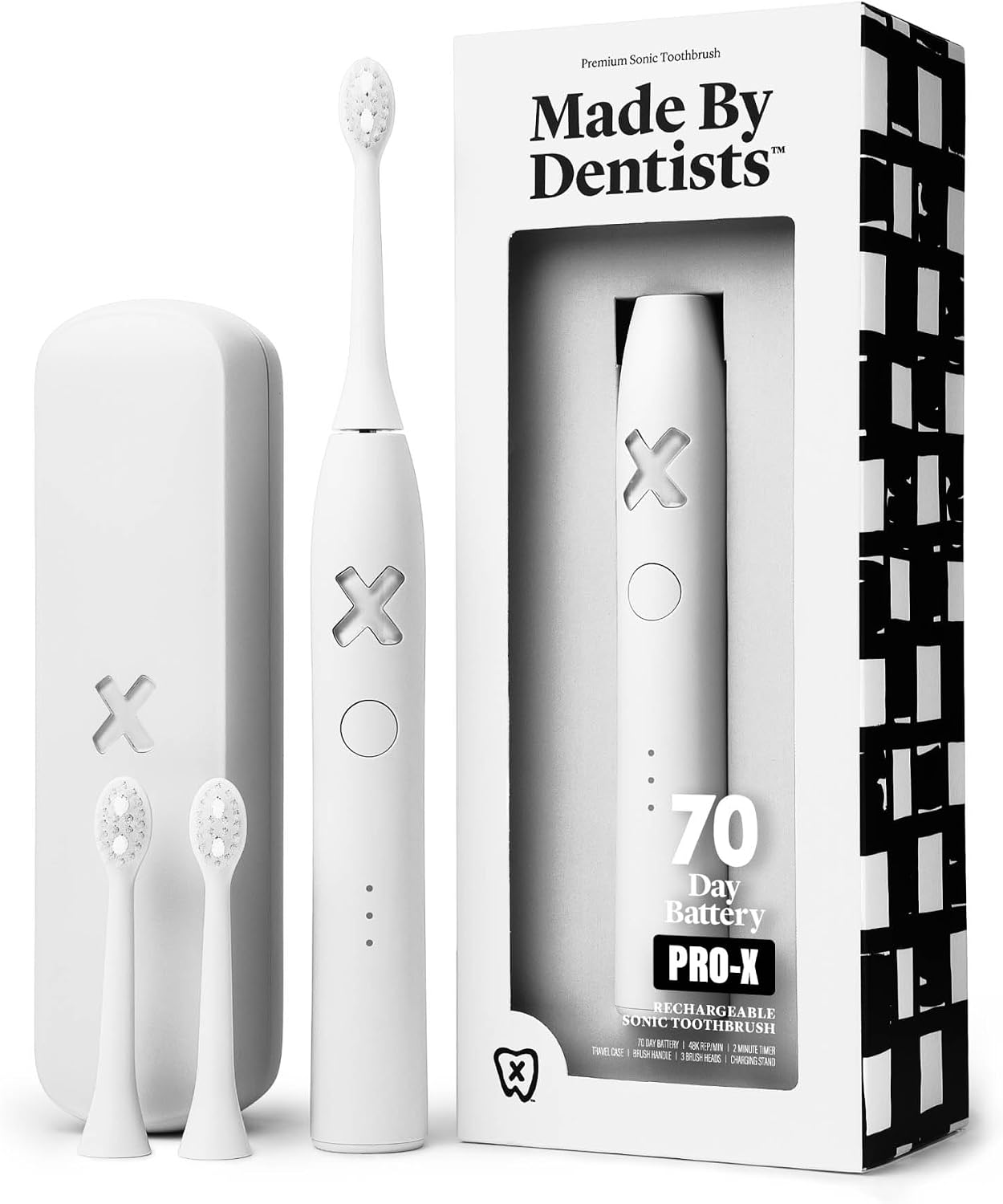 Thumbnail 6 de Made by Dentists PRO-X Sonic Electric Toothbrush for Adults – 70-Day Battery, Whitening Mode, 3 Heads, Pink