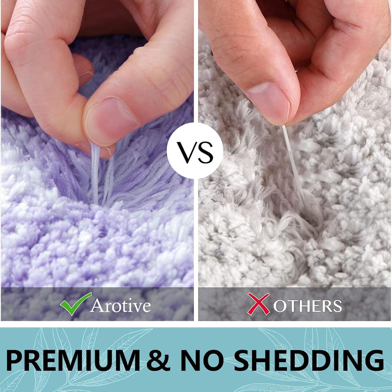 Thumbnail 5 de Arotive Microfiber Bathroom Rug, 34x21 Dark Purple – Shaggy, Ultra-Absorbent, Non-Slip Bath Mat