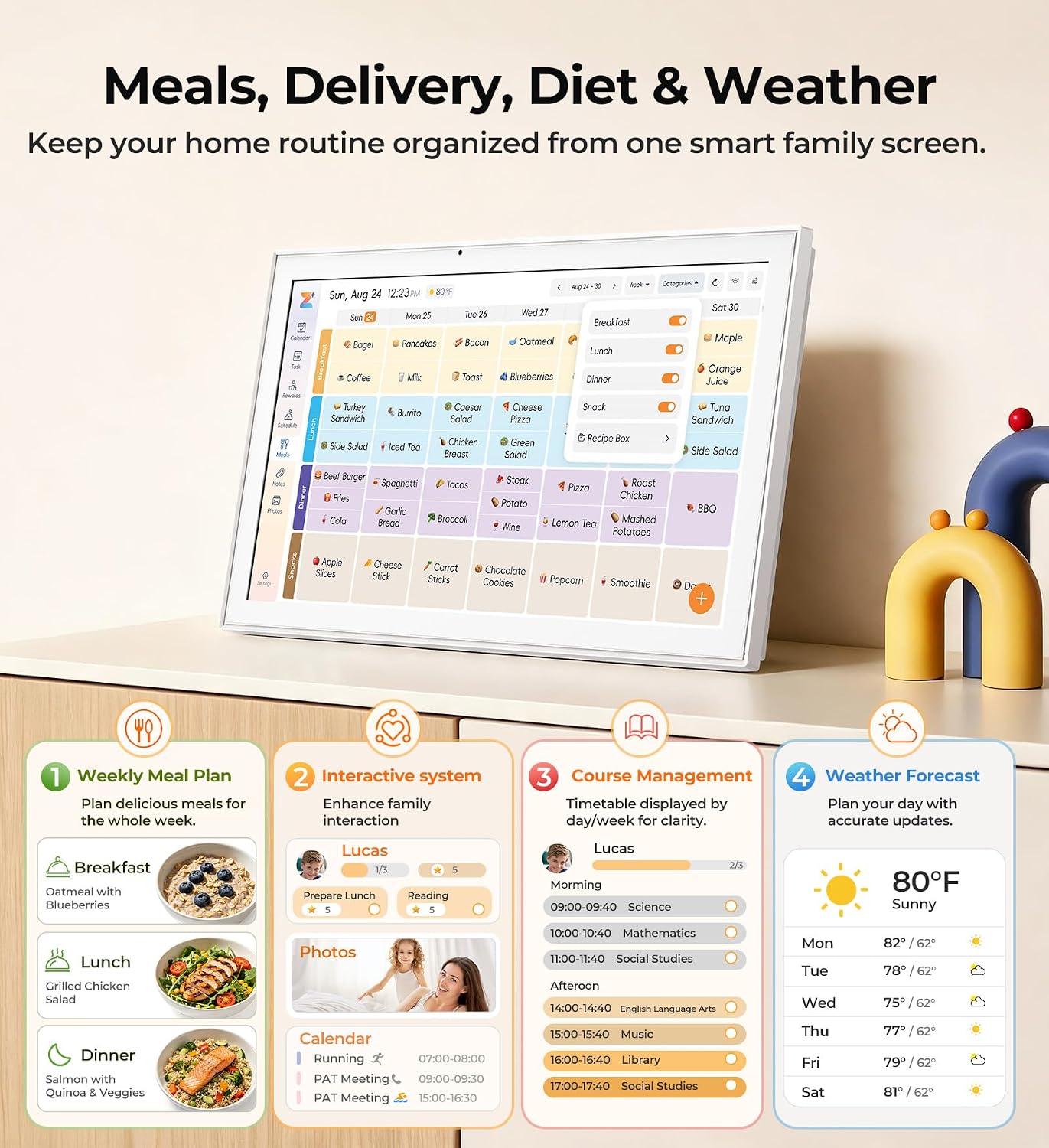 Detalle de JSUSOU Smart Digital Calendar 15.6-Inch