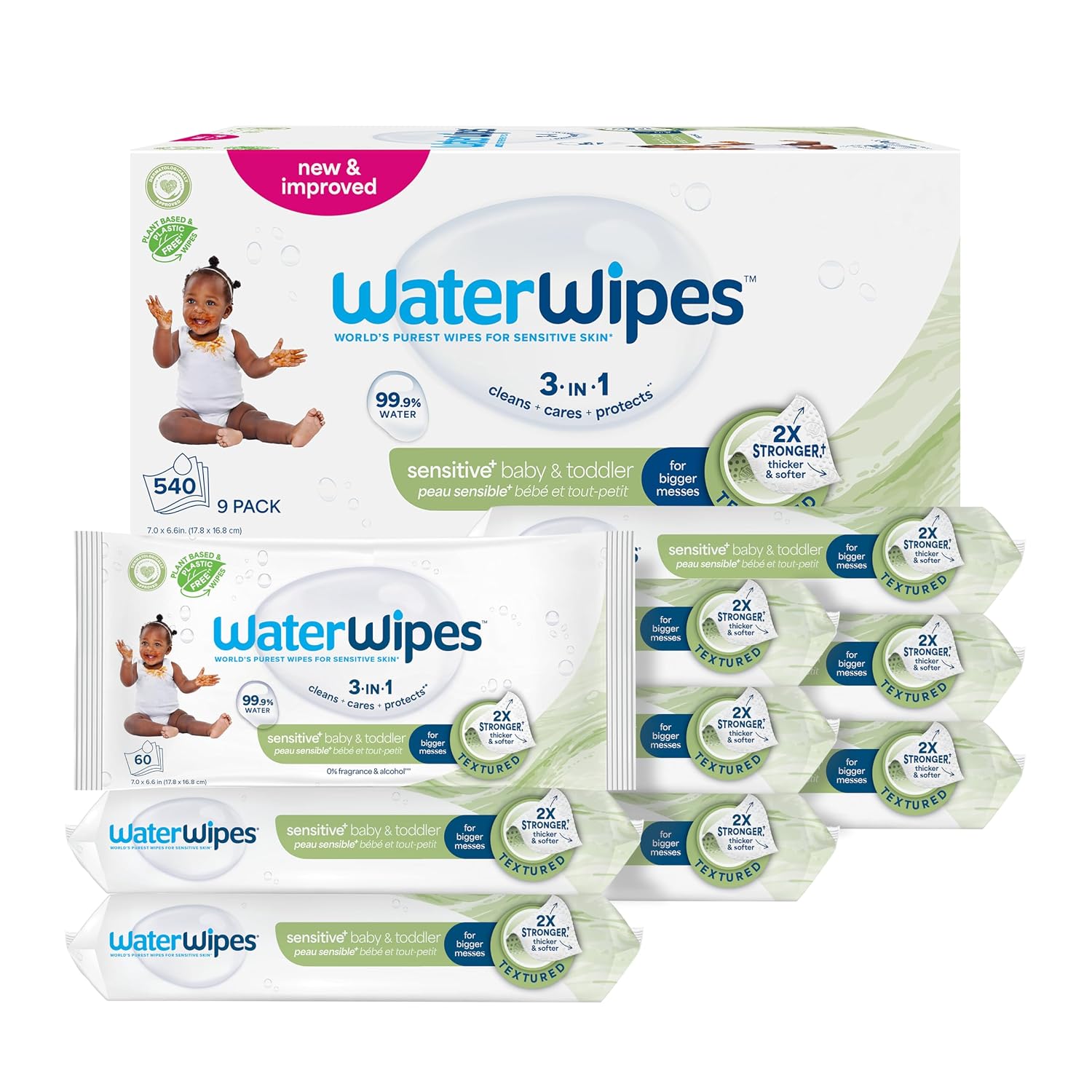 WaterWipes Sensitive+ wipes 540 count