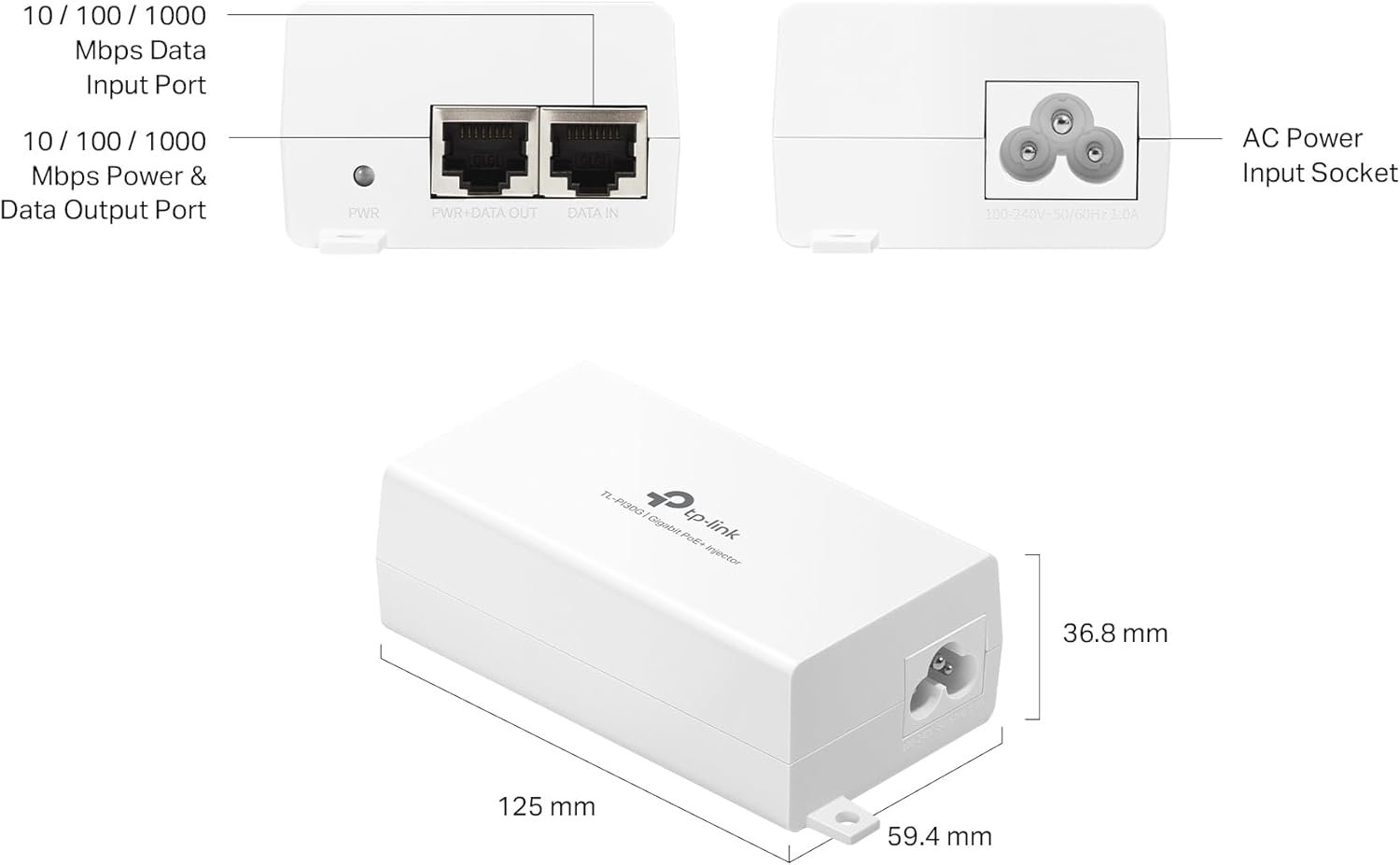 Thumbnail 1 de TP-Link TL-PI90X 90W PoE Injector for 10G Networks 📡