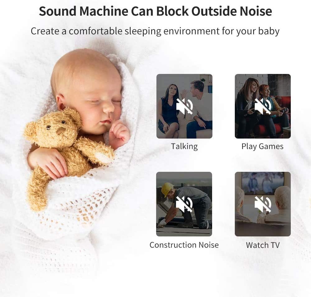 Thumbnail 5 de RENPHO White Noise Machine Baby – tragbare Sound Machine mit 29 Klängen, USB-wiederaufladbar