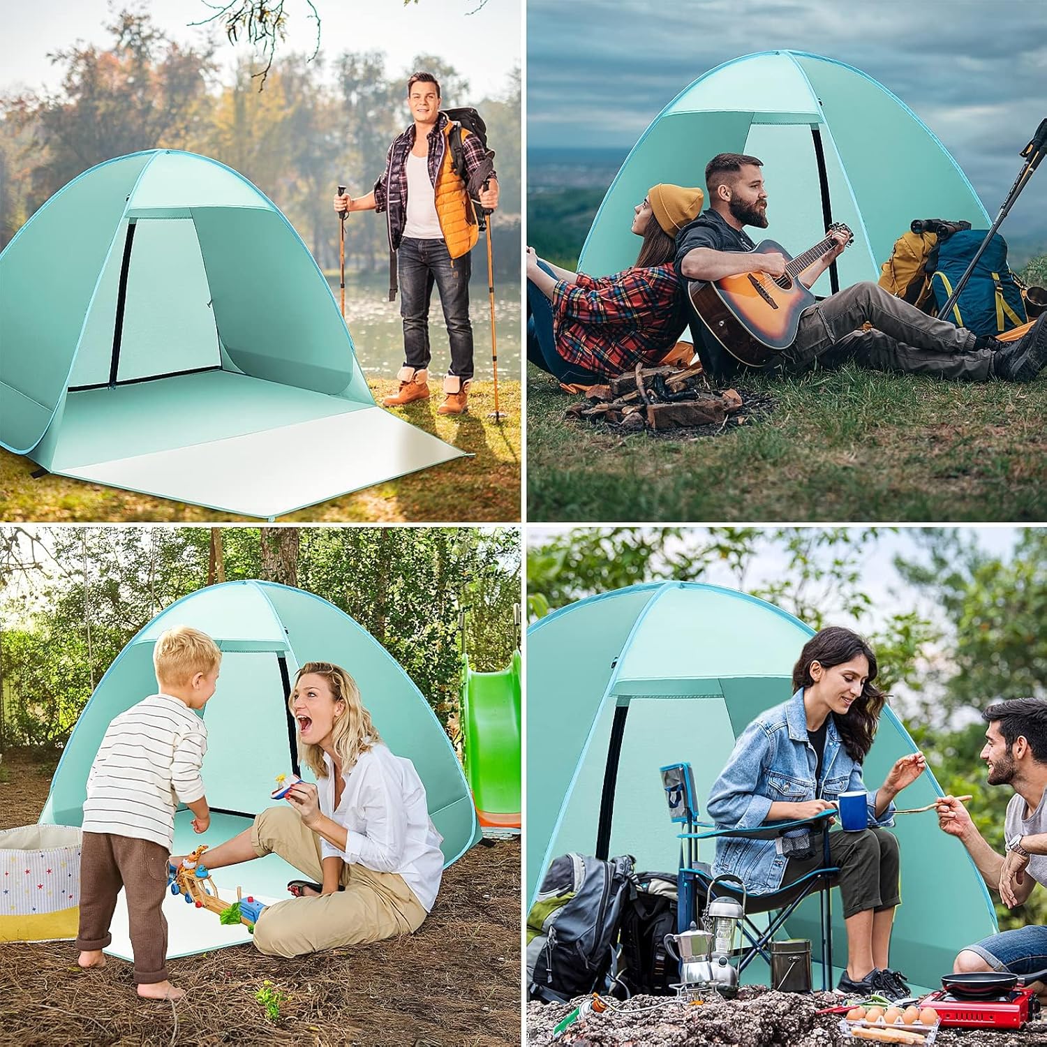 Thumbnail 6 de Pop up Strandmuschel 2–3 Personen – UV Schutz UPF 50+ mit Privatsphäre, kompakt & tragbar