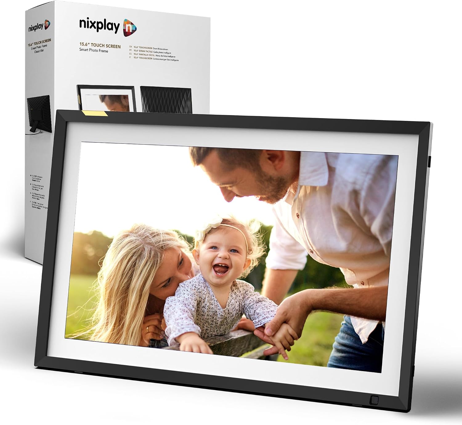 Detalle de Nixplay 15.6" Digital Touch Screen Picture Frame with WiFi (Black/White Matte)
