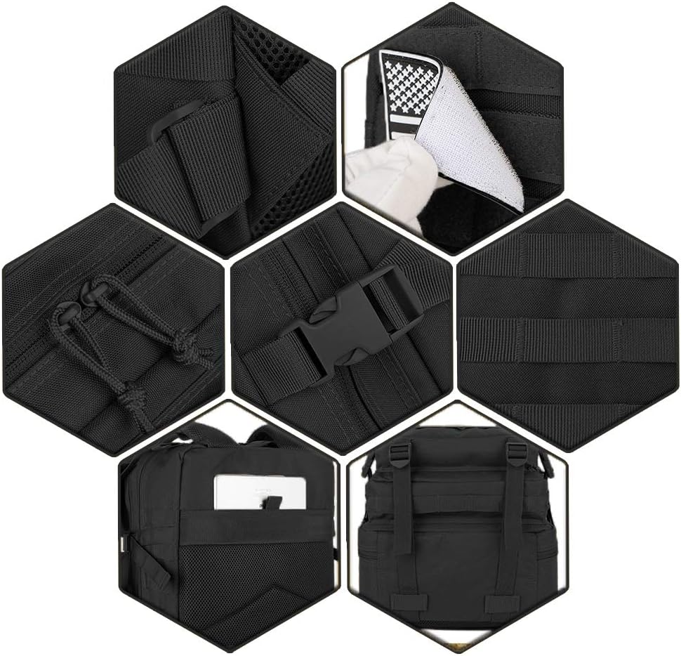 Detalle 2 de QT&QY 45L Military Tactical Backpack Review