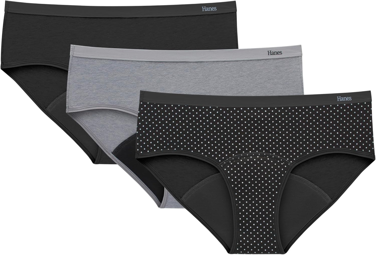 Thumbnail 6 de Hanes Women’s Bikini Period & Postpartum Underwear, Super Leak Protection, 3-Pack