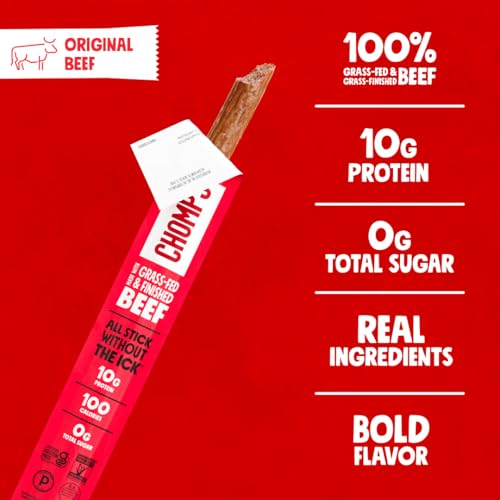 Detalle de Chomps Original Beef, Grass-Fed & Finished Protein Snack Stick (10 ct)