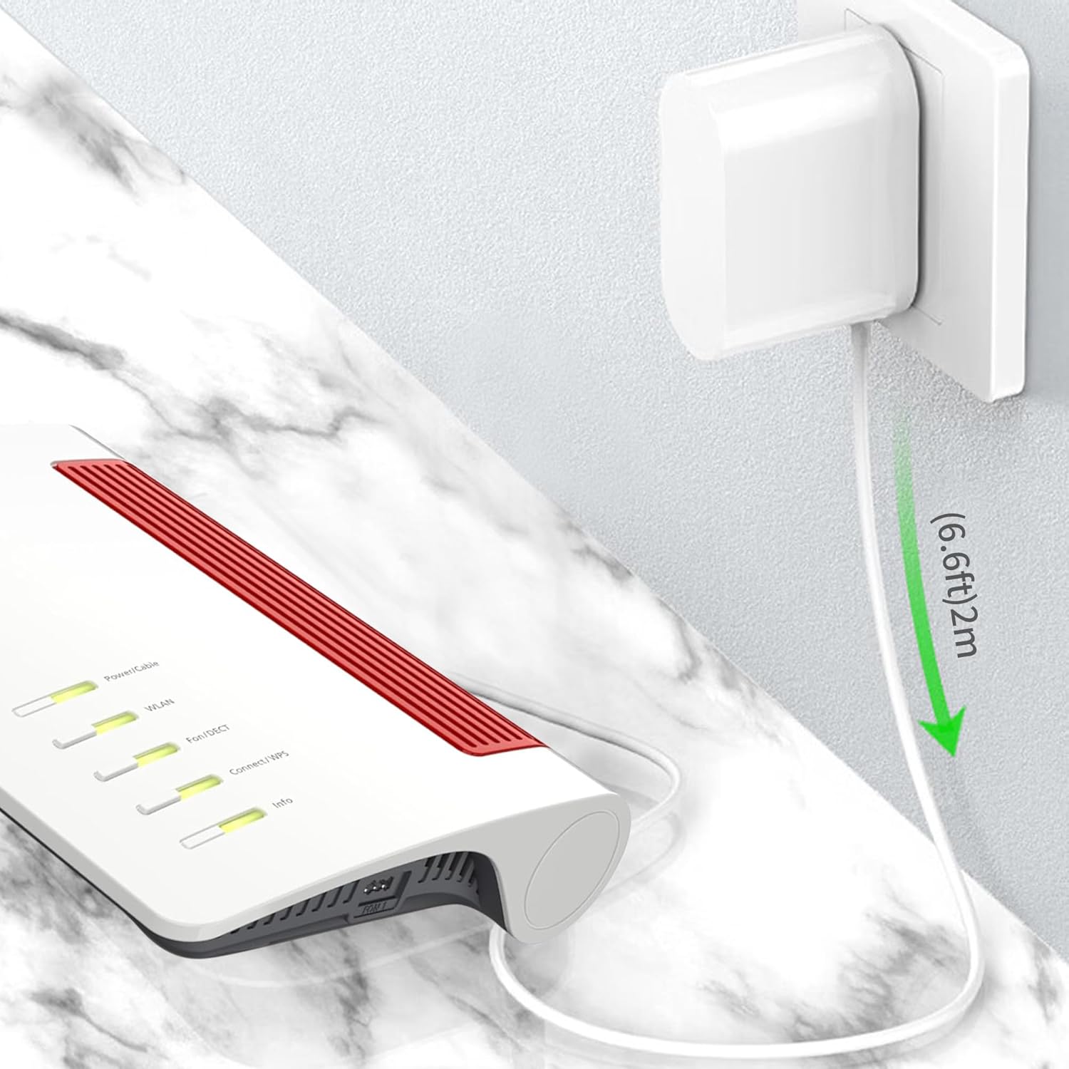 Thumbnail 3 de TONTON Netzteil 12V 3A für AVM FRITZ!Box & Telekom Speedport Smart – weiß, extra langes Kabel (2 m)