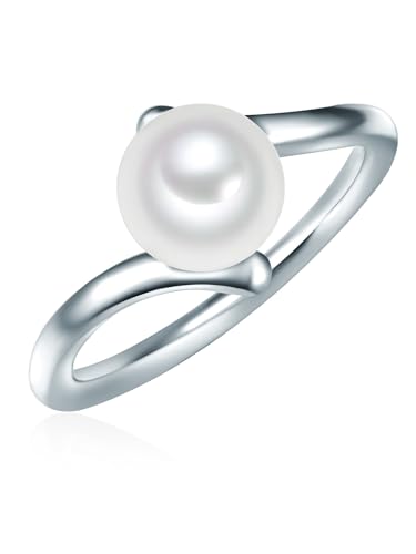 Detalle de Valero Pearls Bague avec perle pour Femme en Argent sterling — élégance perlée