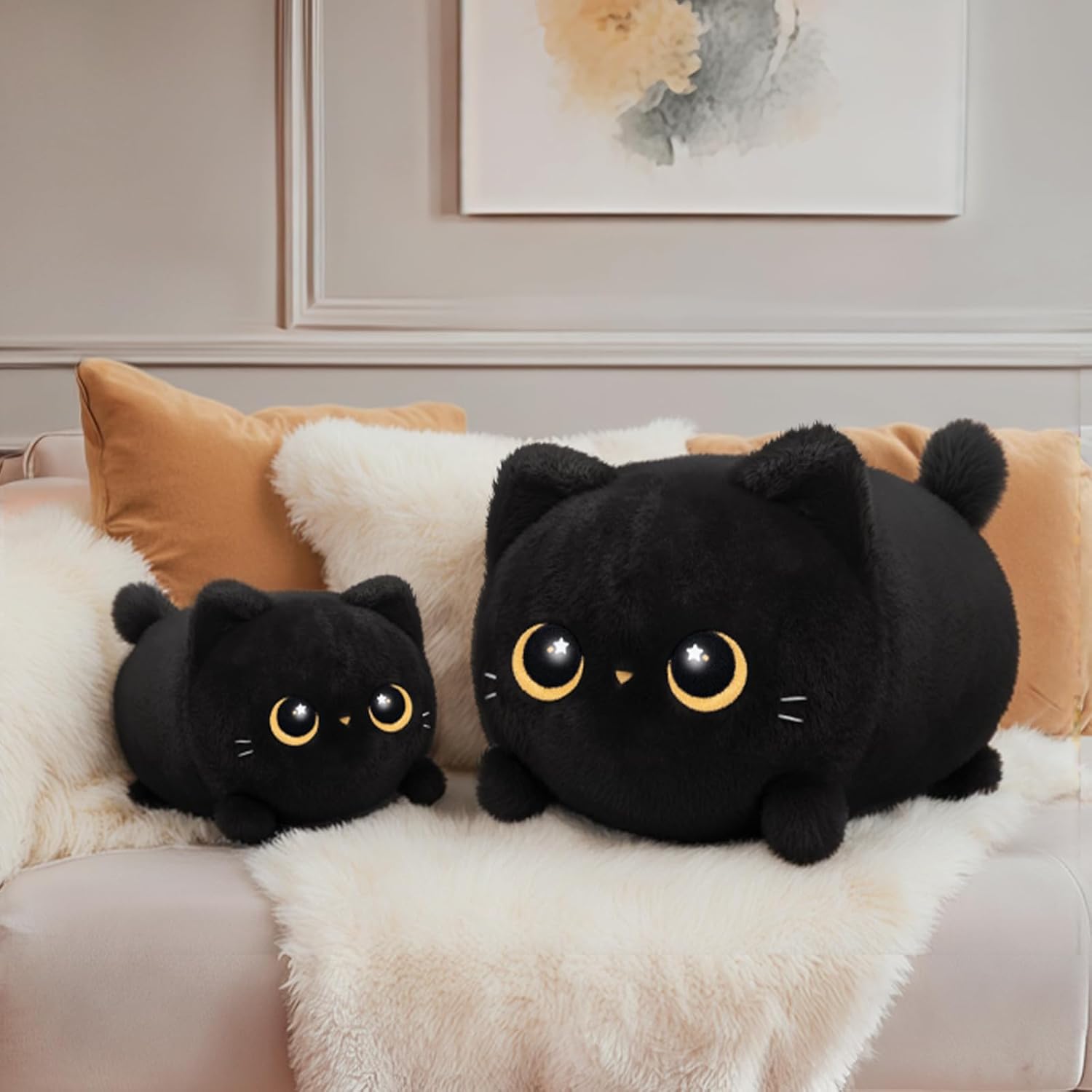 Thumbnail 2 de Mewaii Peluche Chat Noir Kawaii Oreiller doux 40 cm