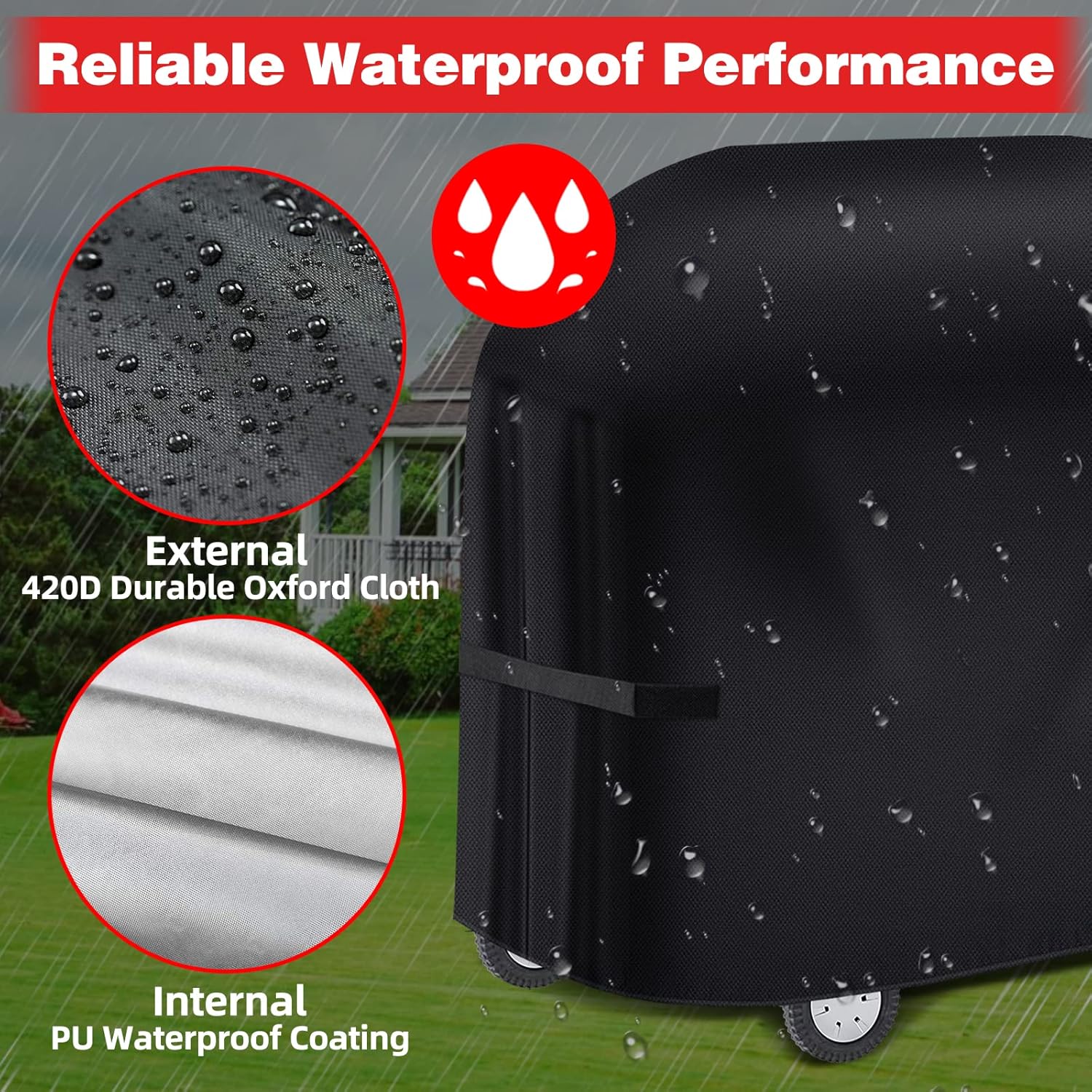 Detalle 1 de SPGOOD Funda Barbacoa Exterior Impermeable 105x49x102 cm