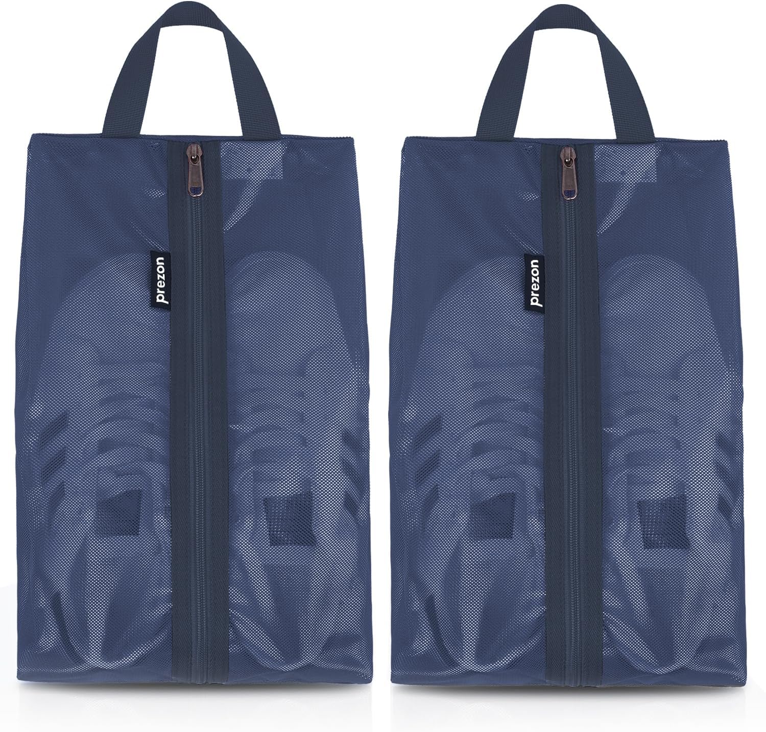 Detalle de Prezon Sac à Chaussures de Voyage en Maille TPU imperméable avec fermeture éclair YKK