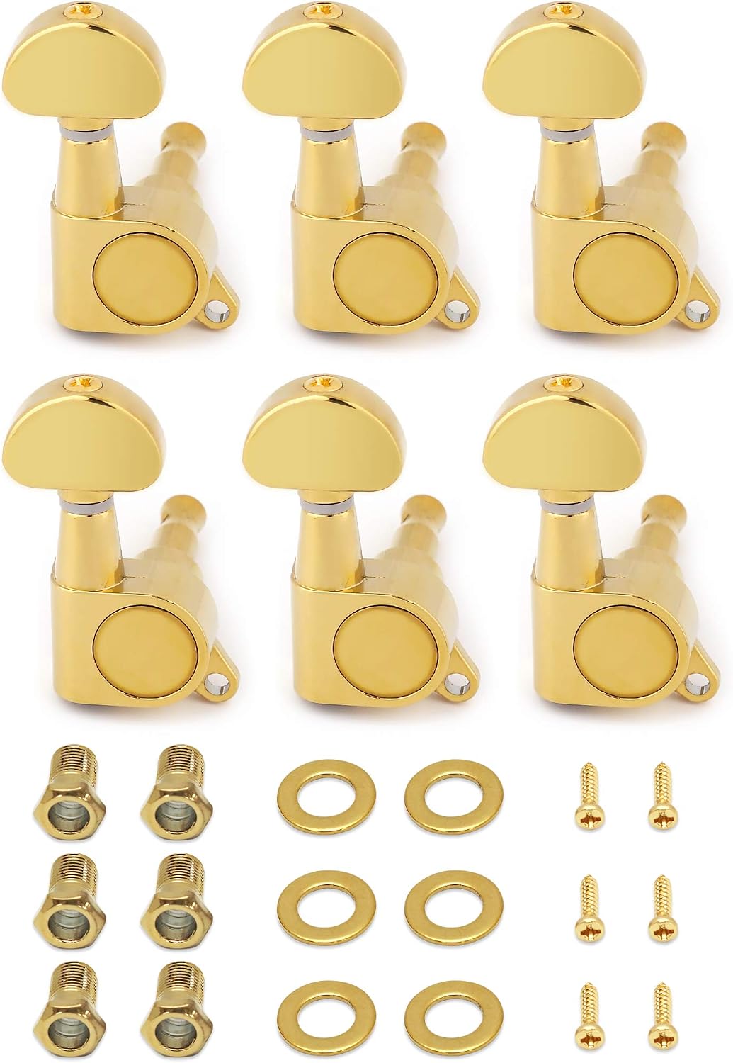 Detalle de Rubatone TP 06-6R Sealed Guitar Tuning Pegs, 6 Right, Gold Zinc Alloy