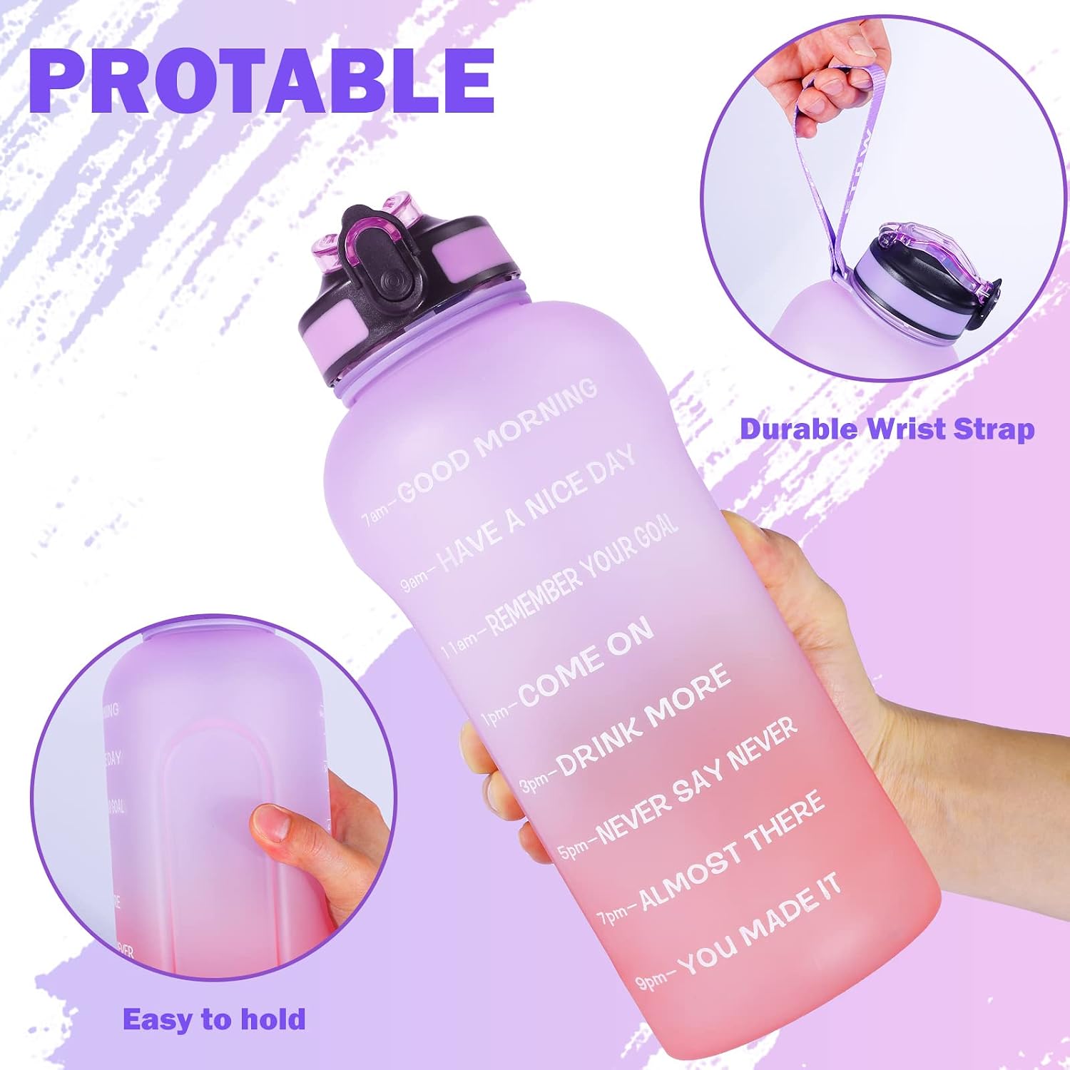 Detalle 2 de ETDW 2 Liter Trinkflasche Sport mit Strohhalm
