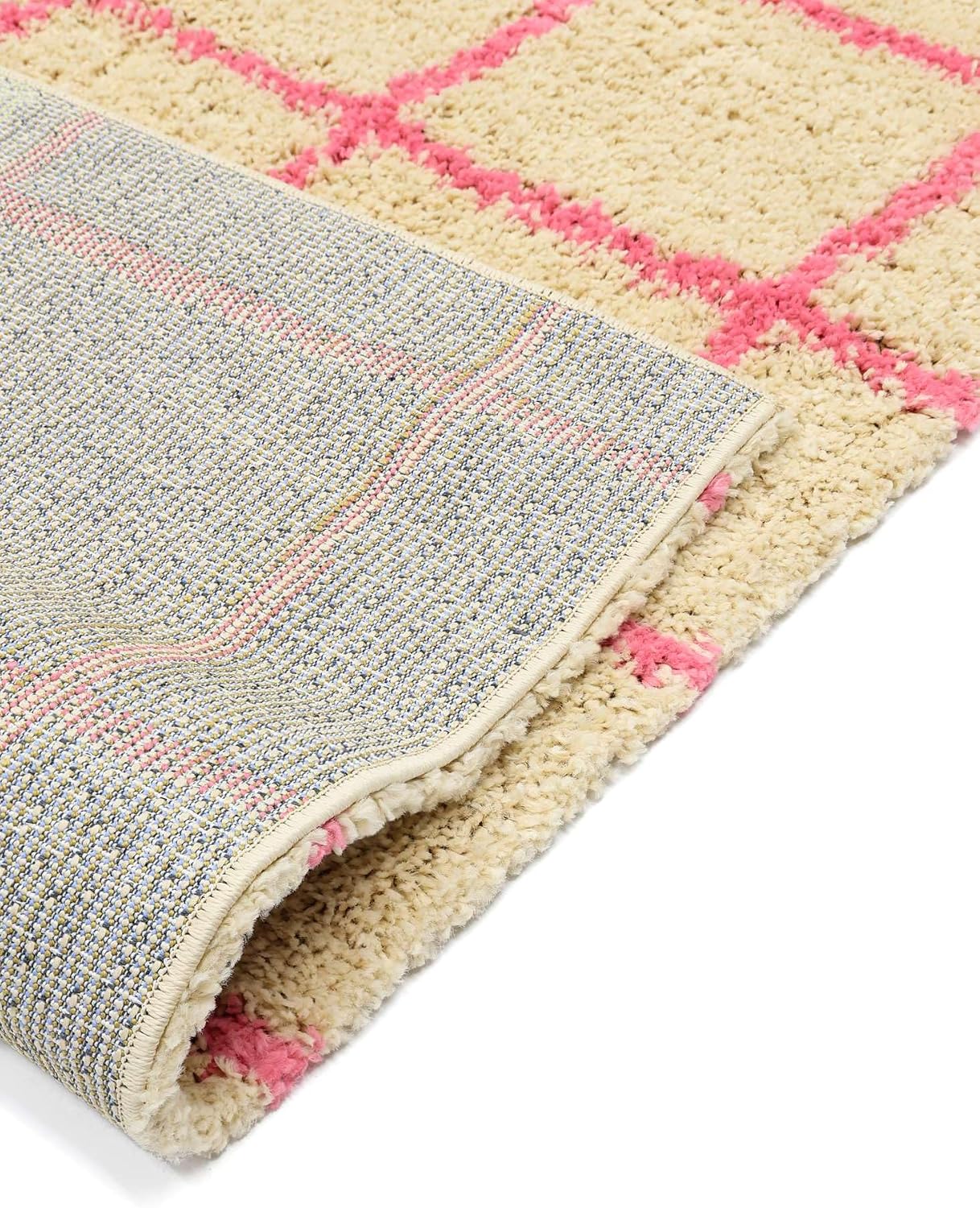 Thumbnail 6 de RugVista Grid Rug 160 x 230 cm, Beige/Pink Medium-Pile Rug