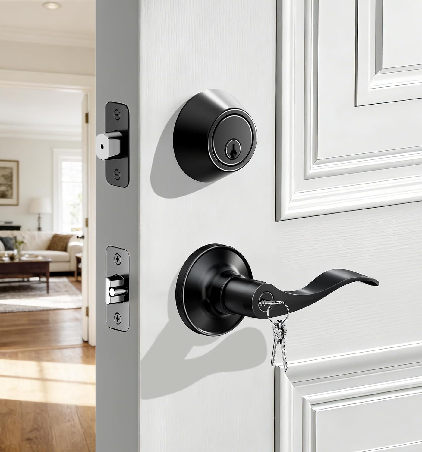 Detalle de Veise Front Door Handle Lock Set, Zinc Alloy