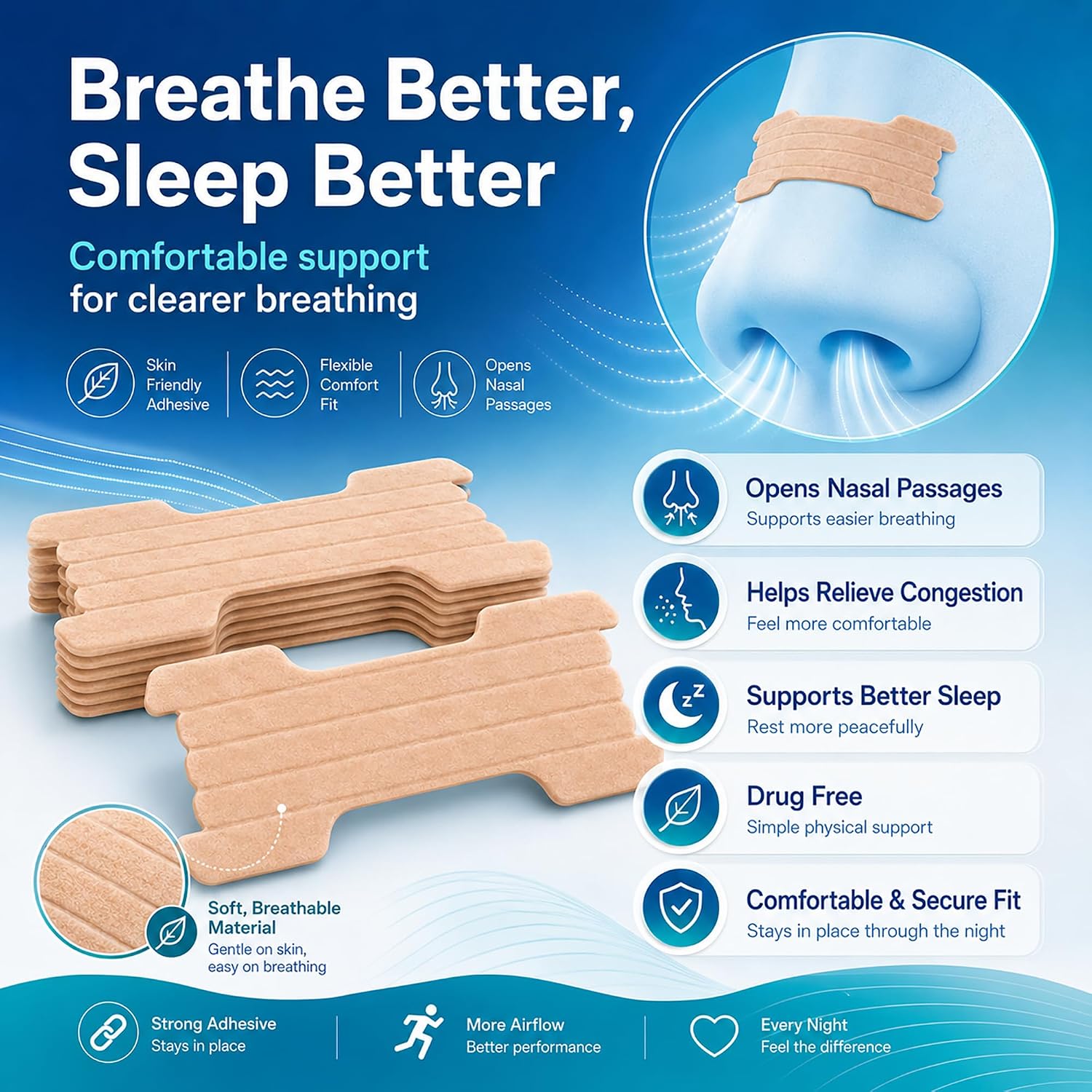 Detalle 2 de Nasal Strips, 60 Count