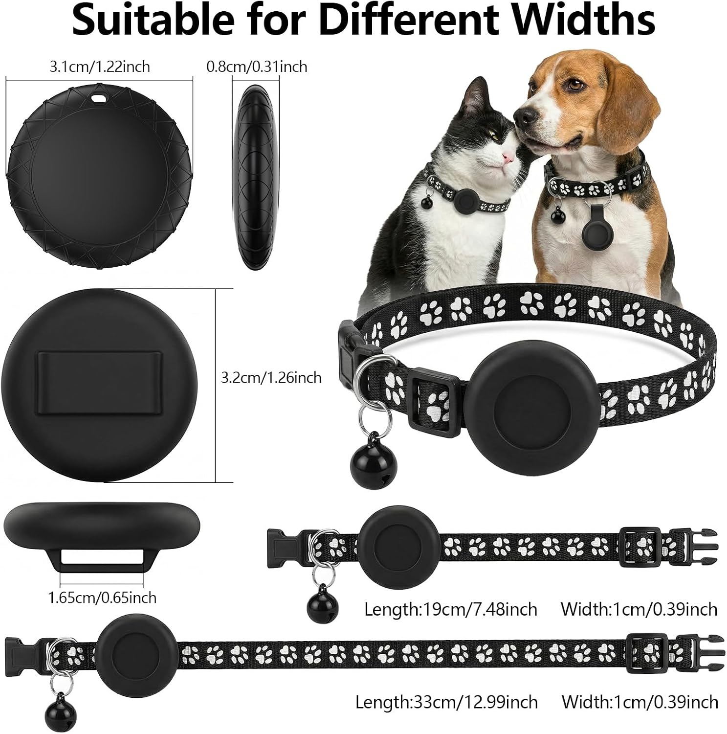 Detalle de Cat GPS Tracker with Collar: Real-time Location, No Monthly Fees, IPX6 Waterproof