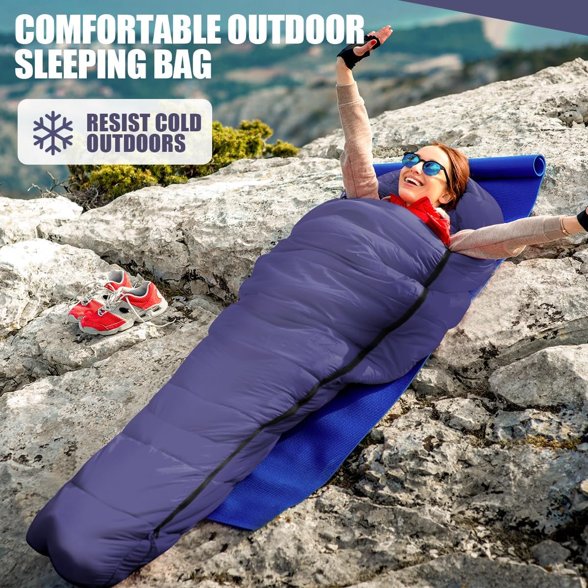 Detalle de OBTANIM Sleeping Bags: Portable Waterproof 4-Season Comfort for Adults & Kids