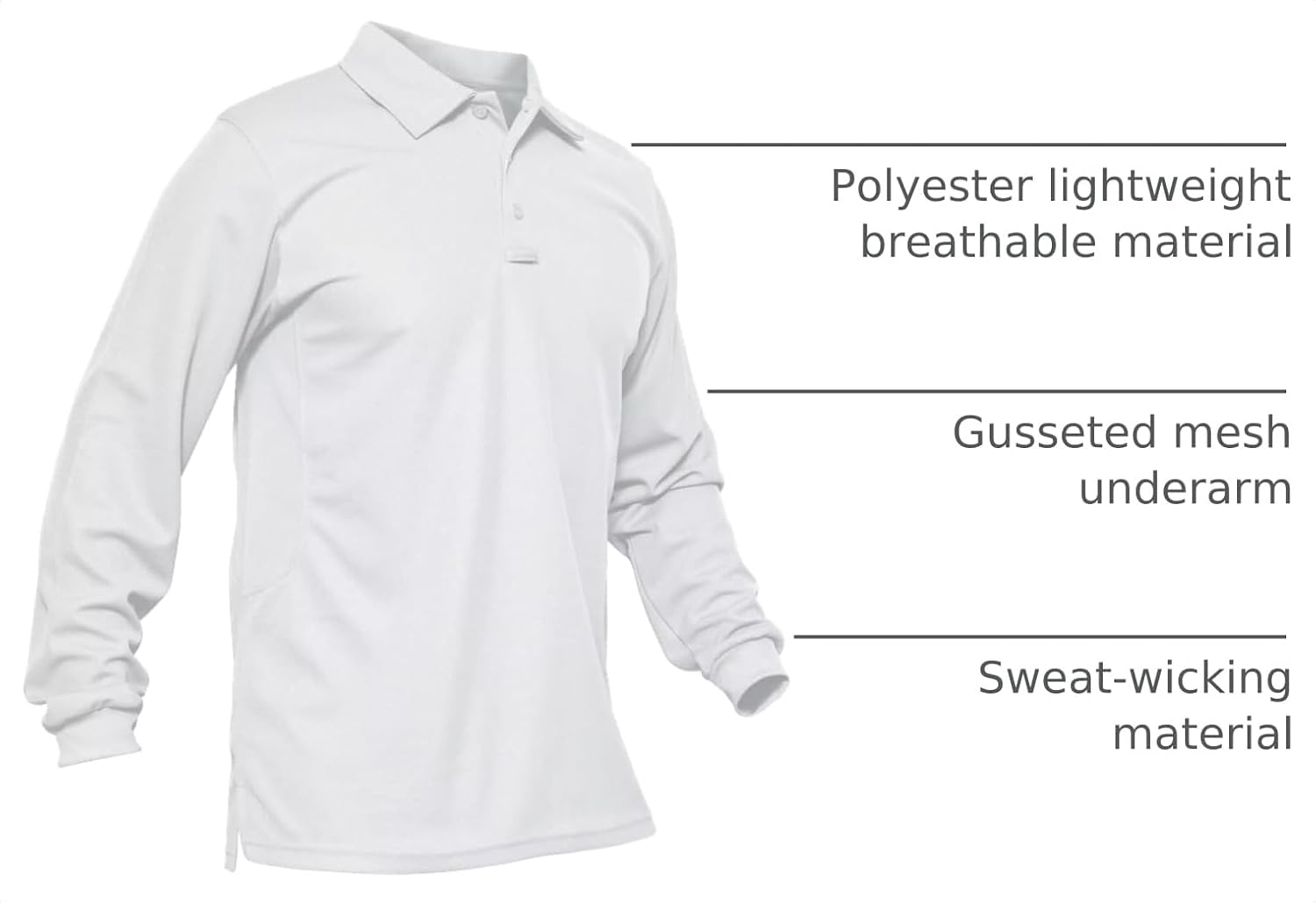 Thumbnail 3 de MAGCOMSEN Men's Polo Shirts 3 Button Quick Dry Long Sleeve Tactical Shirt
